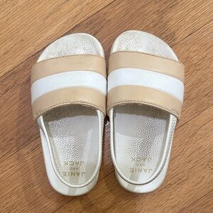 Janie and Jack Cream and White Kids Sandals
